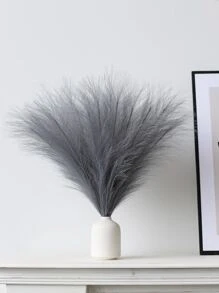 1 件 5 枝灰色仿蒲苇人造芦苇蓬松人造假花波西米亚风装饰适用于婚礼派对装饰、家庭客厅卧室装饰、花瓶布置、DIY 摄影道具、假植物、秋季装饰、房间、书桌、花园装饰、房间装饰用品