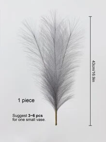 1 件 5 枝灰色仿蒲苇人造芦苇蓬松人造假花波西米亚风装饰适用于婚礼派对装饰、家庭客厅卧室装饰、花瓶布置、DIY 摄影道具、假植物、秋季装饰、房间、书桌、花园装饰、房间装饰用品