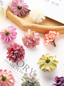 10/50/100pcs Mixed Color Mini Fake Daisy & Carnation Heads, Silk Fabric Autumn Decor Vase, Home New Year Decoration, Outdoor Garden Wedding Bouquet, Living Room DIY Candy Box Wreath, Artificial Plants Home Supplies - Multicolor - View 3
