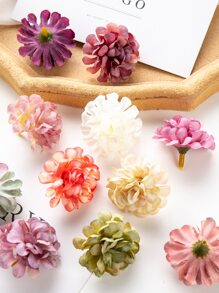 10/50/100pcs Mixed Color Mini Fake Daisy & Carnation Heads, Silk Fabric Autumn Decor Vase, Home New Year Decoration, Outdoor Garden Wedding Bouquet, Living Room DIY Candy Box Wreath, Artificial Plants Home Supplies - Multicolor - View 6