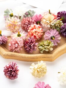 10/50/100pcs Mixed Color Mini Fake Daisy & Carnation Heads, Silk Fabric Autumn Decor Vase, Home New Year Decoration, Outdoor Garden Wedding Bouquet, Living Room DIY Candy Box Wreath, Artificial Plants Home Supplies - Multicolor - View 8