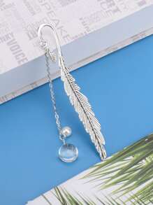 1入組羽毛設計隨機書簽 - 銀色 - 查看 1