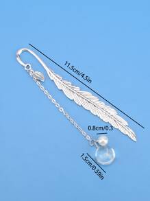 1入組羽毛設計隨機書簽 - 銀色 - 查看 5