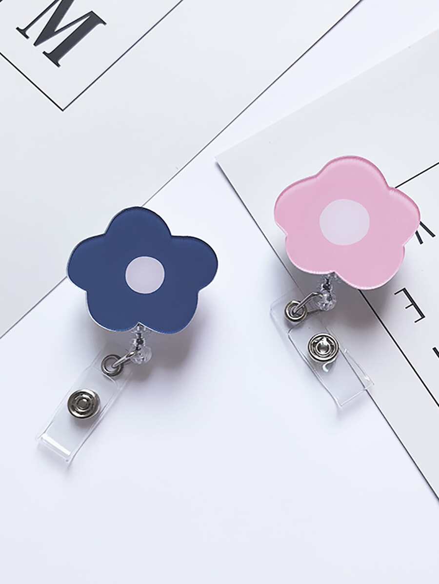 1入組花卉設計隨機身份證扣
