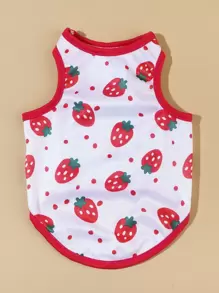 PETSIN 1入組草莓圖案寵物背心
