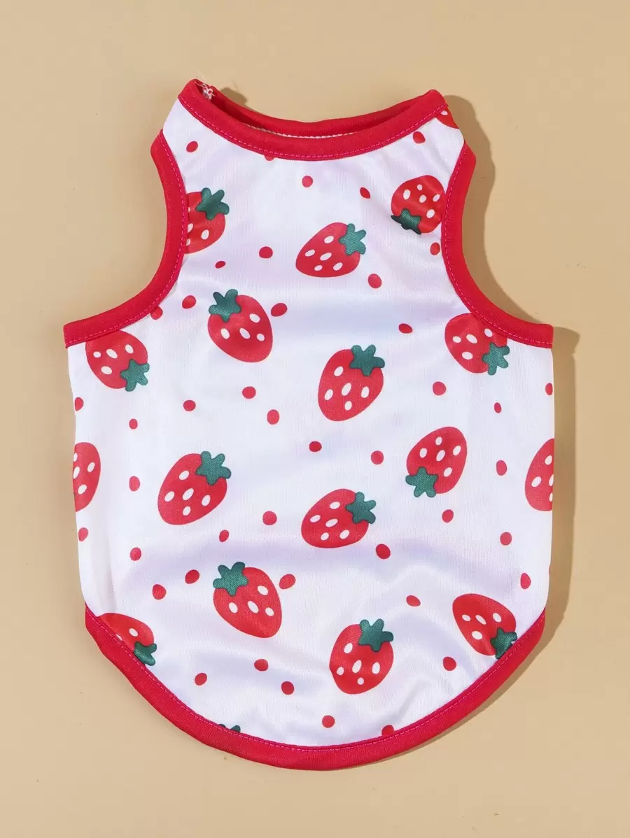 PETSIN 1入組草莓圖案寵物背心