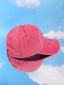 Slogan Graphic Baseball Cap Street - Hot Pink - View 3