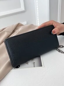 Metal Decor Fashion Modern Business For Women White-Collar Workers For Gift For Gift Holiday Penztarca Black Wallets Decorations Teacher Gifts Gift For Girlfriend Women Gifts Novelty Gifts Gift For Boyfriend Husband Gifts Uncle Gifts Gifts For Brothers Man Gift Ideals Present Goth Wallet Halloween Wallet Purse Wallet For Men Long Wallet Wristlet Wallet