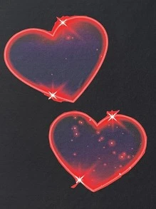 Niños Camiseta con estampado de corazón - Negro - Ver 3