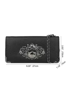 Metal Decor Fashion Modern Business For Women White-Collar Workers For Gift For Gift Holiday Penztarca Black Wallets Decorations Teacher Gifts Gift For Girlfriend Women Gifts Novelty Gifts Gift For Boyfriend Husband Gifts Uncle Gifts Gifts For Brothers Man Gift Ideals Present Goth Wallet Halloween Wallet Purse Wallet For Men Long Wallet Wristlet Wallet