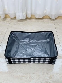 1 pieza Arenero para gato portátil plegable - Blanco y Negro - Ver 2