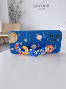 卡通星球手機外殼帶腕帶支架 - 藍色 - 查看 2