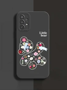 Floral Bear Phone Case - Black - View 2