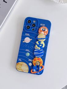 卡通星球手機外殼帶腕帶支架 - 藍色 - 查看 4