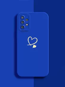 件燙金愛心手機殼相容 Iphone 15 Pro Max、小米、三星 - 藍色 - 查看 2
