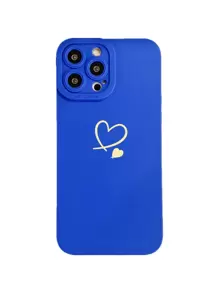 件燙金愛心手機殼相容 Iphone 15 Pro Max、小米、三星 - 藍色 - 查看 3