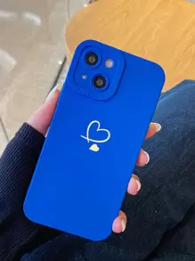 件燙金愛心手機殼相容 Iphone 15 Pro Max、小米、三星 - 藍色 - 查看 5