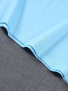 Manfinity EMRG Men Japanese Letter And Figure Graphic Tee - Baby Blue - View 4