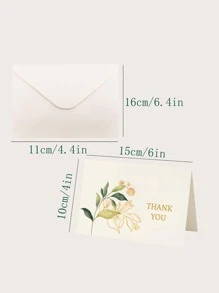 6pcs Random Green Plant Thank You Cards - Green - View 5