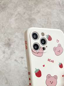 Funda de celular con patrón de fresa - Beis - Ver 3