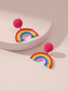 Rainbow Decor Drop Earrings - Multicolor - View 9