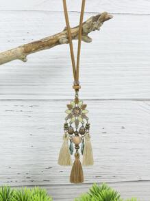 3 件套花朵和流苏吊饰项链 情人节、妈妈、母亲、母亲节、礼物