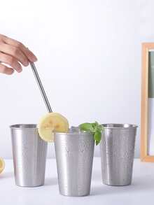 1 pieza Taza de acero inoxidable - Plateado - Ver 7