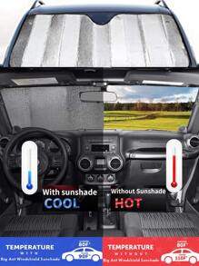 Car Front Window Sunshade - Silver - View 5
