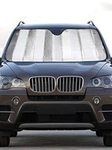 Car Front Window Sunshade - Silver - View 1