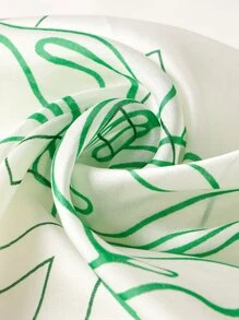 女士绿色真丝围巾