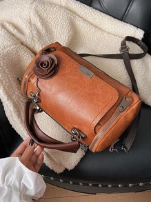 Khóa kim loại Đập nhẹ Túi Boston Với Đồ trang trí hoa Nhẹ Nylon Túi thắt lưng Cho du lịch ,  chạy , Đi bộ du lịch - Dây đeo có thể điều chỉnh Và Nhỏ bé Eo Túi đựng - màu nâu - Xem 7