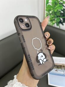 Cartoon Dog Clear Phone Case - Dark Grey - View 1