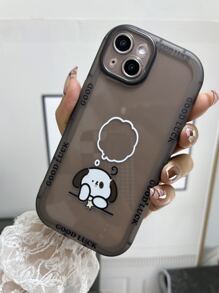 Cartoon Dog Clear Phone Case - Dark Grey - View 4