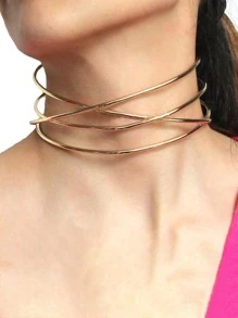 Minimalist Cuff Choker - Vàng - Xem 1