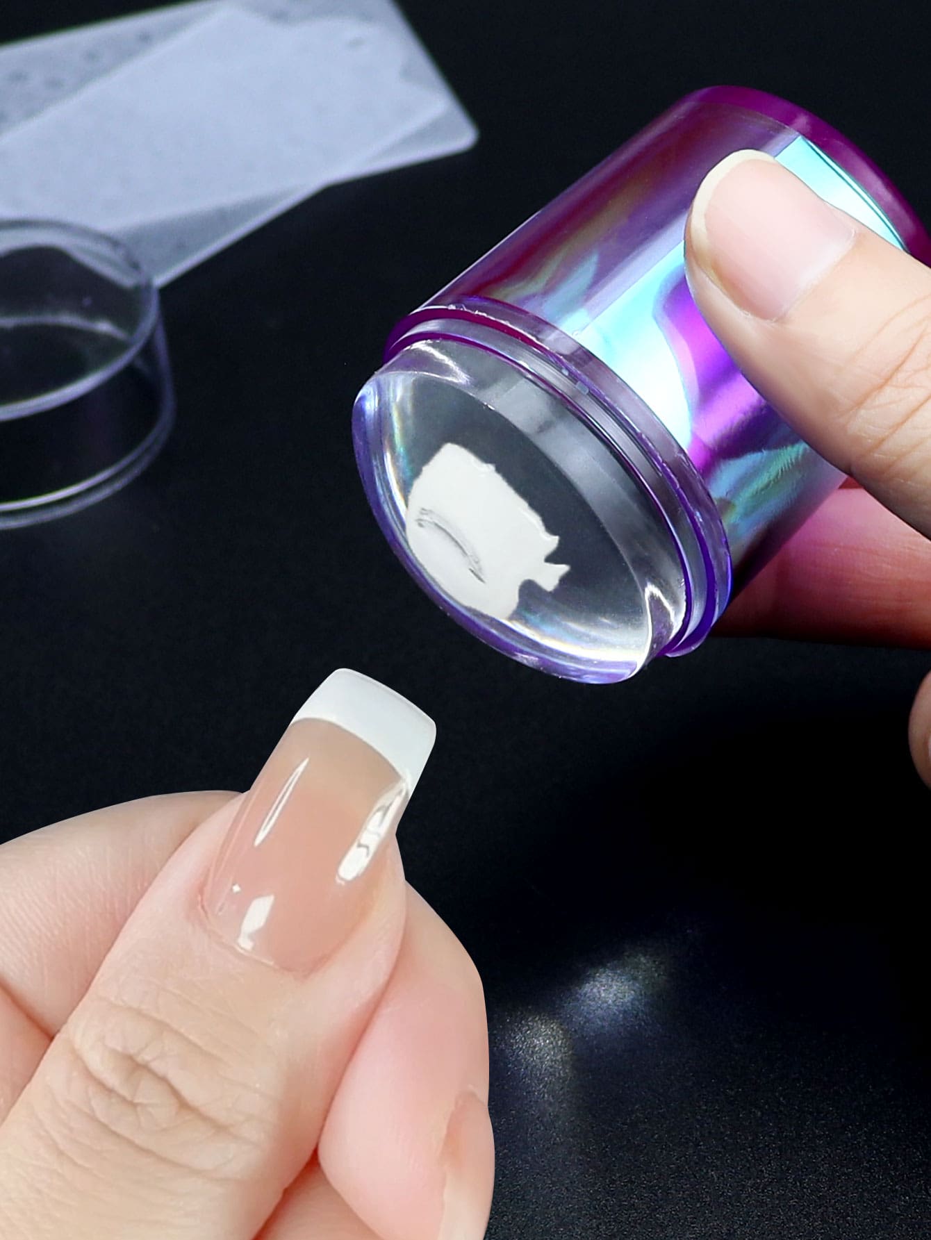 3pcs Nail Art Stamping Scraper Plate Tool Set - Purple - View 1