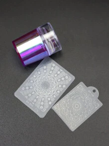3pcs Nail Art Stamping Scraper Plate Tool Set - Purple - View 8