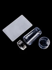 Create Perfect French Tips Instantly with Clear Silicone Nail Stamper & Scraper Set - Clear - View 2