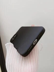 Lanyard Charm Solid Phone Case - Black - View 4