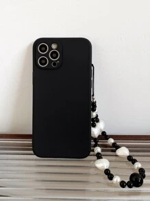 Lanyard Charm Solid Phone Case - Black - View 5
