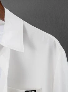 Manfinity EZcore Men Patch Detail Shirt Without Tee - White - View 5