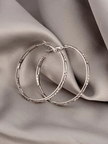 Hoa tai vòng trang trí Rhinestone - Bạc - Xem 1