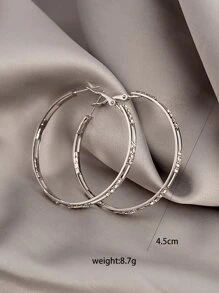 Hoa tai vòng trang trí Rhinestone - Bạc - Xem 3