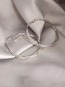 Hoa tai vòng trang trí Rhinestone - Bạc - Xem 4