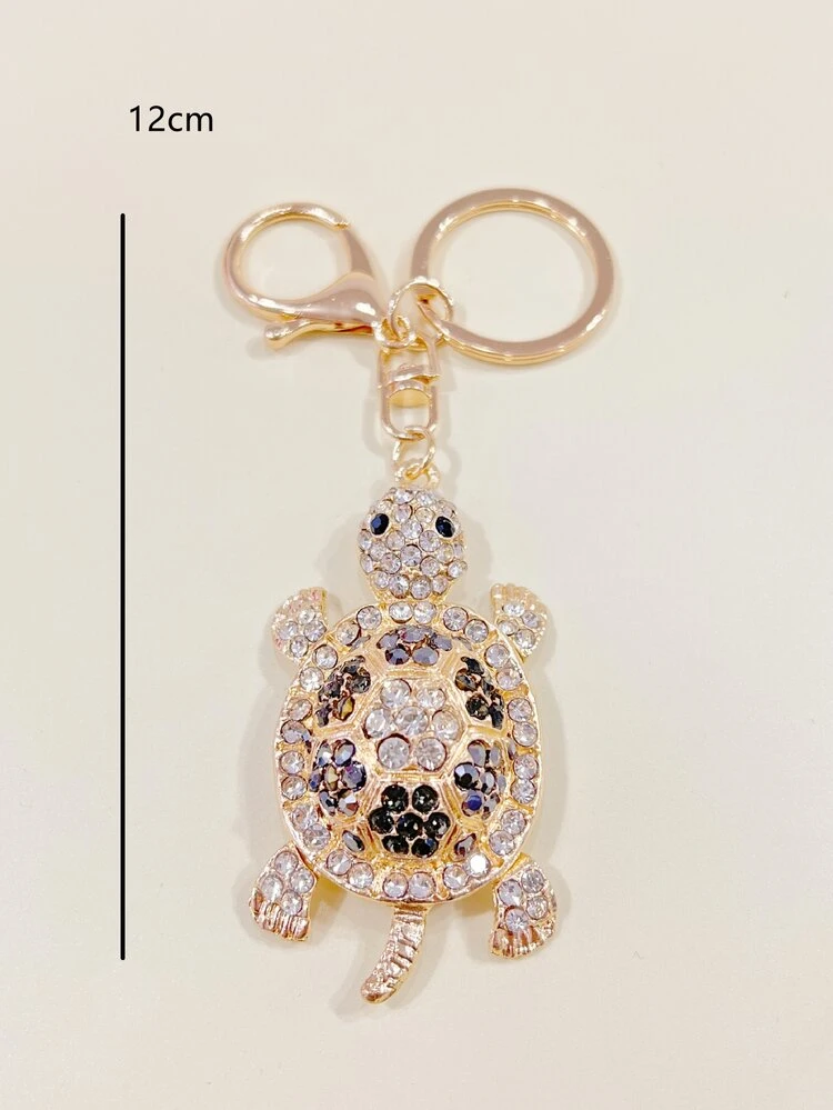 yanwuwa Portachiavi con ciondolo a forma di tartaruga, accessorio alla moda a forma di animale, decorazione per borsa da donna, Blu, M