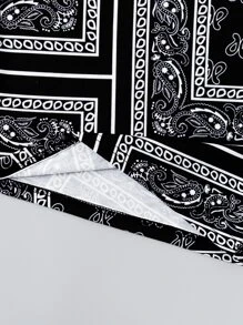 SHEIN Young Boy Paisley & Scarf Print Tee - Black and White - View 4