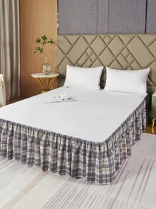Plaid Pattern Bed Skirt - Multicolor - View 3