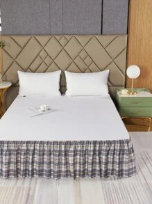 Plaid Pattern Bed Skirt - Multicolor - View 7