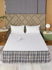Plaid Pattern Bed Skirt - Multicolor - View 8