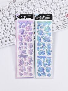 Hình dán hoa kim loại ngẫu nhiên 1pc - Nhiều màu - Xem 6