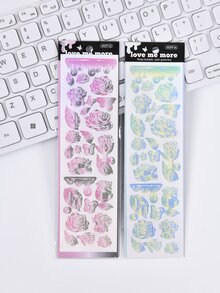 Hình dán hoa kim loại ngẫu nhiên 1pc - Nhiều màu - Xem 8